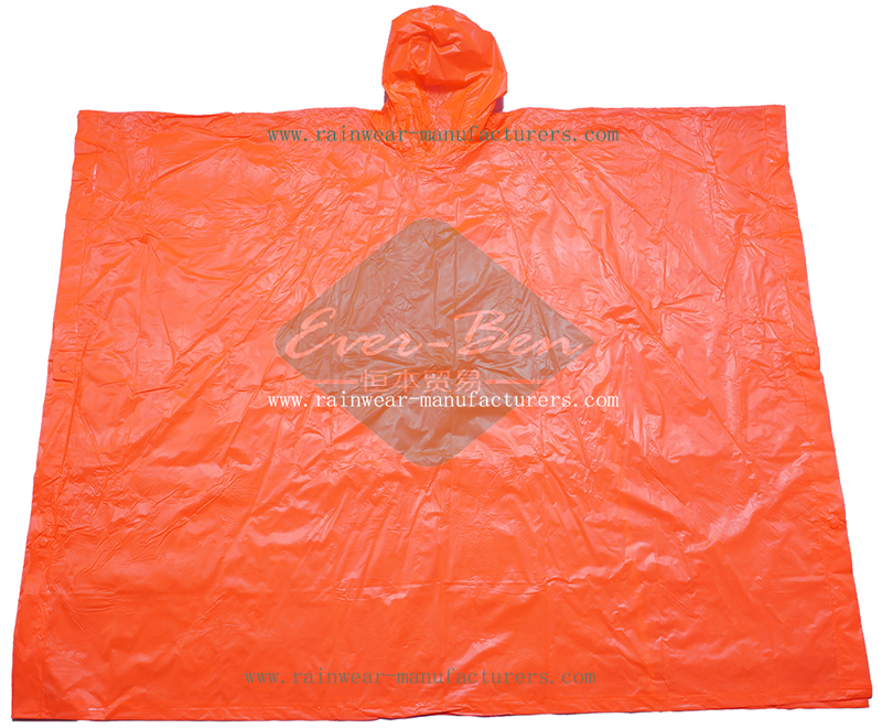 Orange ladies rain poncho supplier